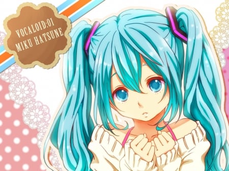 miku - hatsune, pretty, vocaloid, miku, cute