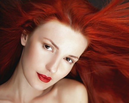 Pretty face - face, woman, redhead, model