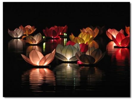 Water Lsnterns - water lanterns, decoration, lanterns, light