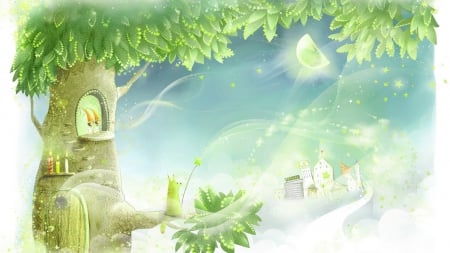 *** Fantasy world *** - abstract, green, tree, fantasy, world