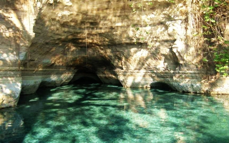 waterfall - between mountains, clear, hills, water