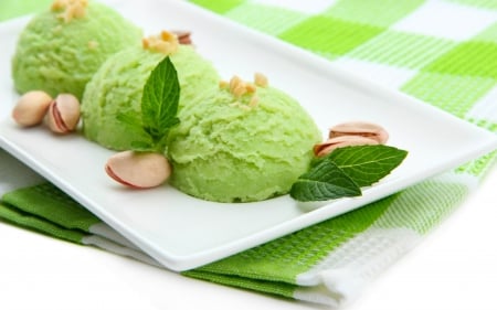 *** Pistachio ice cream *** - cream, dessert, pistachio, food, ice