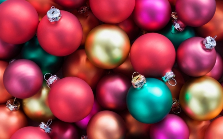 Bunch of Colored Globes - christmas, globes, shine, colored