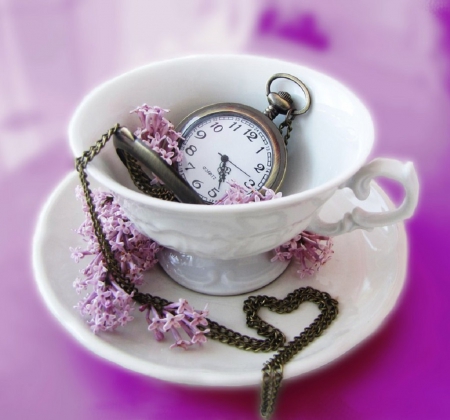 Nice Day - clock, purple, time, soft