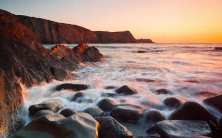 Coast - sky, water, coast, ocean, nature