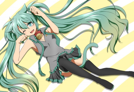 vocaloid - skirt, cute, girl, animal ears