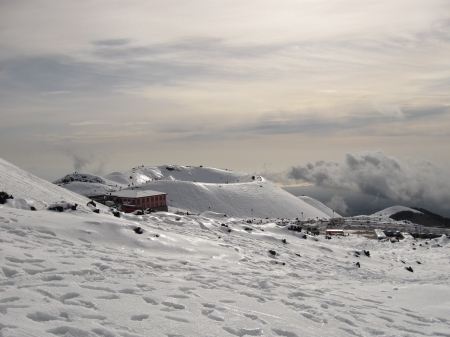 Etna on winter - winter, volcano, etna, snow