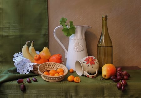 *** Still life *** - fresh, life, fruits, still, bottle