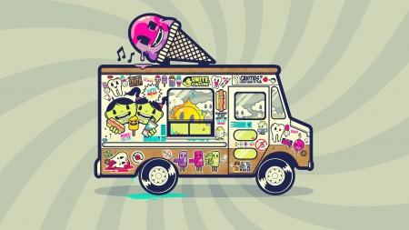 Ice Cream Truck - ice, cream, van, truck