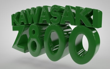 Z800 - Motorcycle, 3d Text, glossy, Kawasaki