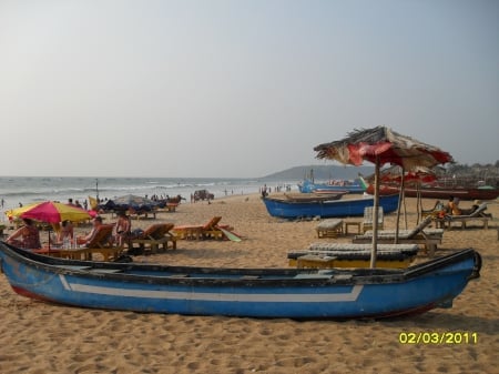 Fisher boats at the beach in Goa/India - Fisher boat, sunset, India, beach