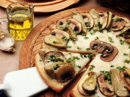 Pizza - mushrooms, food, pizza, delicious