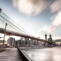 boardwalk in brooklyn under a bridge of same name hdr
