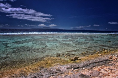 Bora Bora Coral Reef - beach, pacific, paradise, coral, polynesia, bora bora, lagoon, atoll, south, sand, ocean, islands, tropical, reef, exotic, blue, island, sea, tahiti