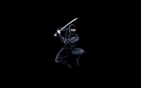 Ninja - sword, japanese, black, ninja