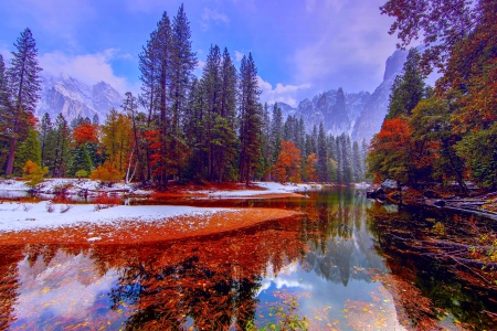 MOUNTAIN LAKE - nature, lake, landscape, forests, mountains