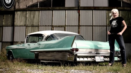 Zoe And Her Cadi - women, chevy, luxury, sexy, beautiful, cars, cadillac