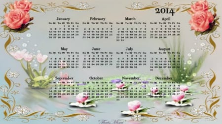 ~*~ 2014 Calendar ~*~ - happy 2014, 2014, new year, calendar