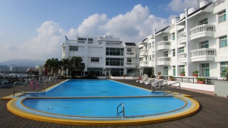 Bay Hotel - blue, beach, Swimming pool, travel, Bay Hotel, Tour