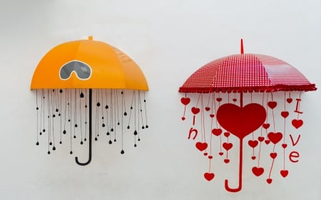 *** In love ...*** - in love, yellow, umbrella, red