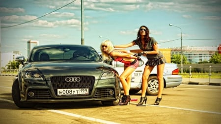 Audi Babes - women, girls, sexy, beautiful, audi, cars