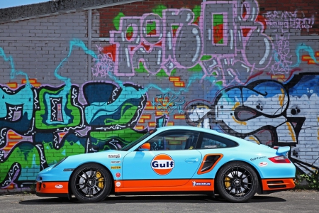 Gulf Racing - gulf, orange, porsche, blue