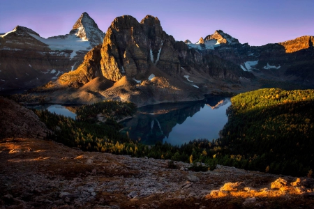 mountain sunset - nature, fun, lake, mountain, sunset