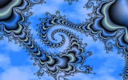 blue-art - digital, abstact, fractals, blue, art