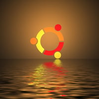 Ubuntu Logo over Water