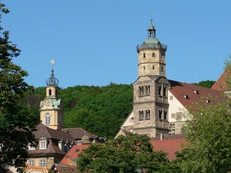 Untitled Wallpaper - windows, druffix, panorama, magic, oldtown, tradicional, buildings, deutschland, church, town, schwaebisch hall, city, architecture, old, germany, old town