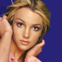 Britney Spears on Blue Background