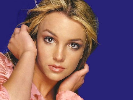 Britney Spears on Blue Background