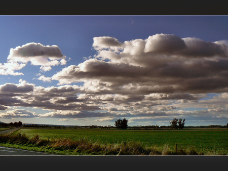 MOVING CLOUDS - clouds, field, moving