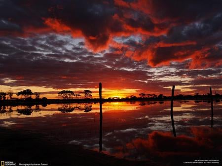 Reddish Sunset - red end of day, sunsets, nature elements