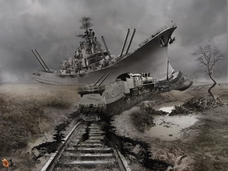 Shipwreck - train, ship