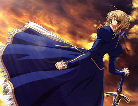 Your Highness - saber, highness, holy grail war, fight, anime, excalibur, king arthur, fate stay night