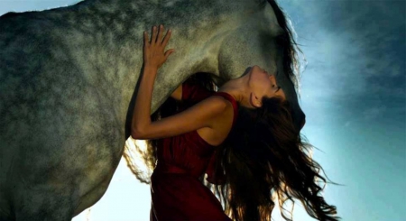 beautiful moment - girl, horse, moment, photography