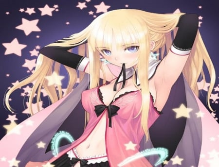 Blonde Wizard - pretty, girl, wizard, magic, long hair, orginal, tony taka, blonde