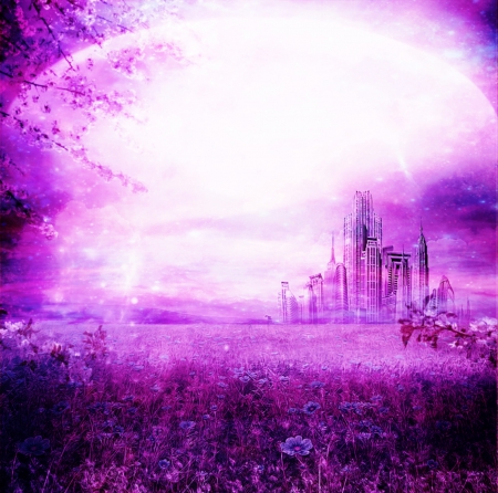 Field of Dreams - dreams, purple, field, abstract