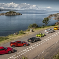 row of super cars at loch ness scotland