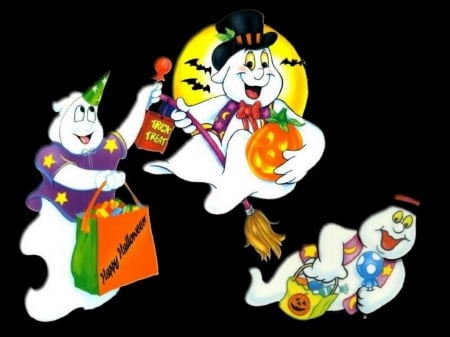 FRIENDLY GHOSTS - halloween, ghosts, happy, friendly