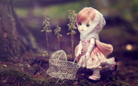 Lovely doll - white, girl, cute, lovely, pink, doll