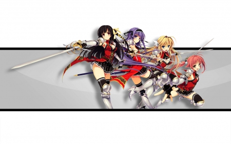 4 Sword Women from Yuuki Hagure - long hair, yuuki hagure, sword, manga