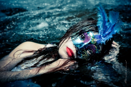 Dauntless - women, face, abstract, girl, beautiful, water, fantasy