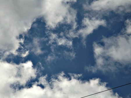 clouded skies - white, sky, clouds, blue