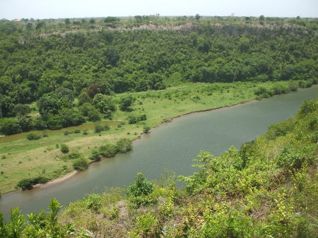 Greenery with a view - Trees, Hill, Water, View, Scenery, Green, River, Lake