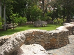 Stone wall pathway