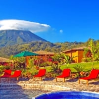 wonderful mountain over a resort