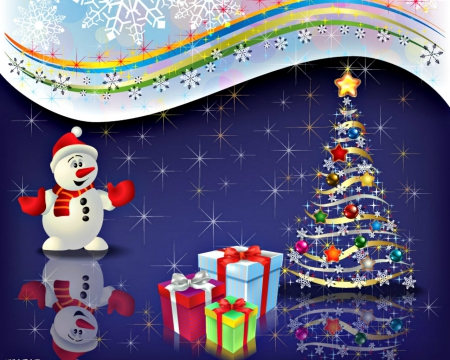 It's Christmas - snowman, christmas tree, Christmas, gifts