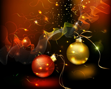 Christmas balls - christmas balls, decor, sparks, christmas